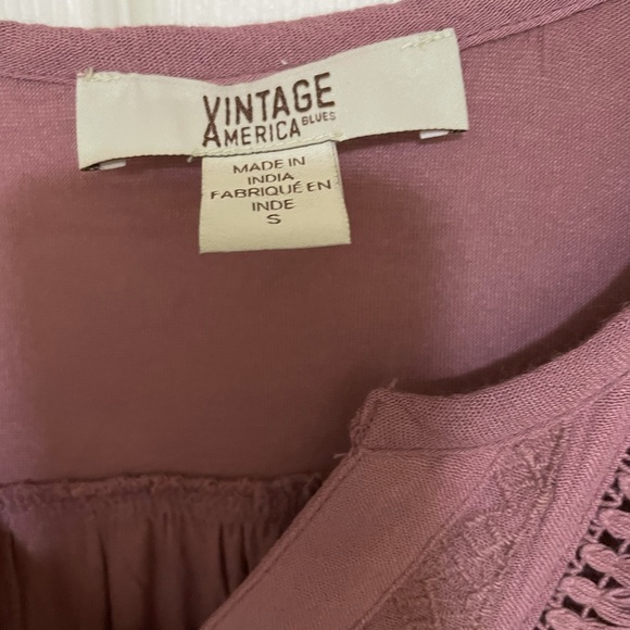 Vintage America mauve bohemian style blouse - Picture 4 of 11